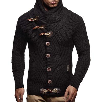 China Anti-wrinkle Casual Jacket Thick Turtle Neck Knitted Cardigan Mens Sweaters Winter for sale