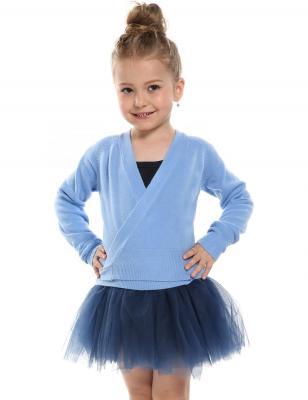 China 2021 Anti-wrinkle Fashion Dance Wear Top V-Neck Children's Girl's Knitted Sweater for sale