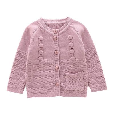 China Fashion Anti-wrinkle Crew Neck Toddler Cute Cardigan Babies' 100% Cotton Sweaters for sale