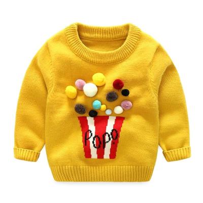 China Autumn Winter Popcorn Pattern Cotton Anti-wrinkle Kids Knitted Toddler Sweaters for sale