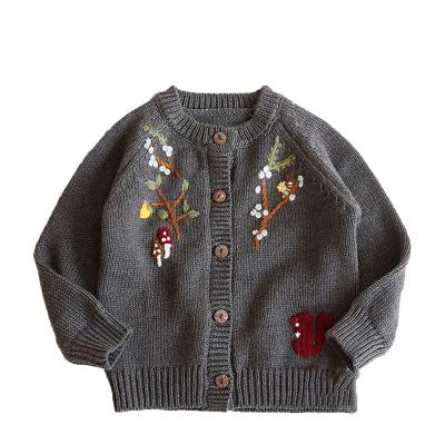 China new style embroidery sweaters Anti-wrinkle beautiful and fashionable girls sweaters kids cardigan for sale