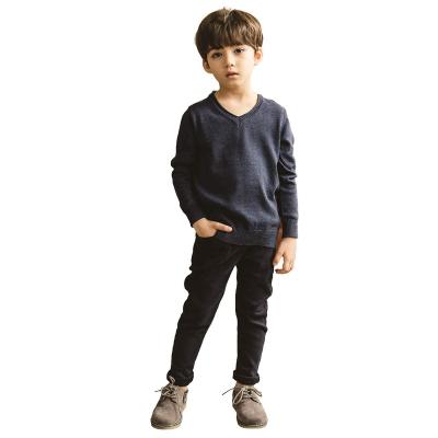 China Custom Anti-wrinkle Kids Clothes Knit Long Sleeve V-Neck Pullover Kids Sweaters for sale