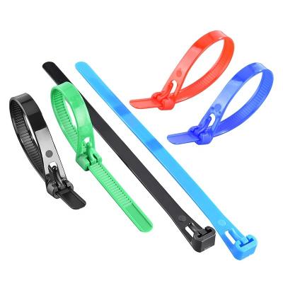 China 66 Nylon Plastic Reusable Releasable Cable Ties Approved Nylon Loop Wrap BundleTies Zipper for sale