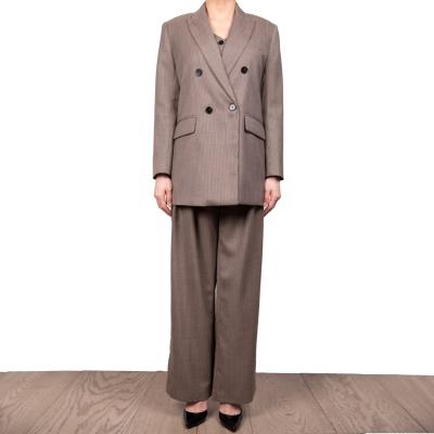 China Anti-pilling Women's Suits Set Three Sets Blazer Vest Pants Swallow Hoop Pattern Wool Blend Suits Warm Formal Suits For Office Lady for sale