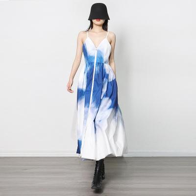 China Breathable Wholesales Spring Summer Vacation Sleeveless Style Elegant Lady Tie Dyed Women Casual Outfits for sale