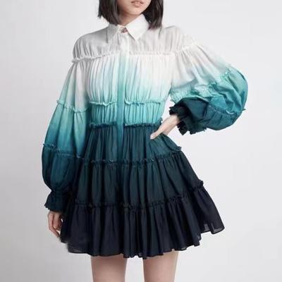 China Wholesales Anti-Static Springs Summer Tie Dyed Hollow Ruffles Design Women Casual Outfits for sale