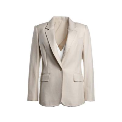 China 0SD505020 Breathable 2021 Autumn/Winter Women's Suits Wool Cashmere Straight Blazer Notched Lapel Women's Suits for sale