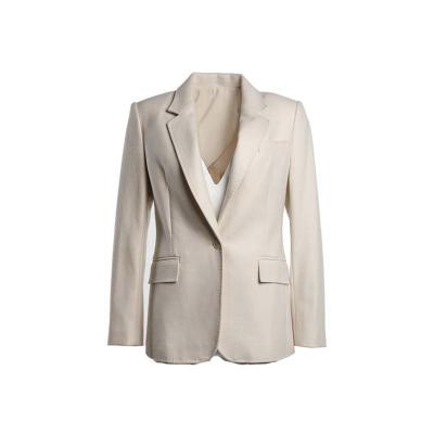 China Anti-wrinkle business cashmere professional white blazer with notched lapel ladies single breasted blazer for sale