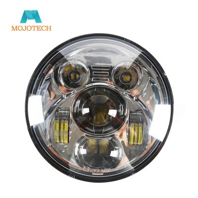 China 5.75 Diecast Aluminum Housing 7 Inch H4 Round Car Led Headlights For Jeep Harley Motorcycles for sale