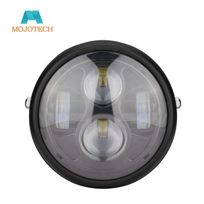 China 6.5 Inch Universal Cafe Racer Vintage Motorcycle LED Head Lamp Distance Light Refitting Motorcycle Headlight Cafe Runner D6 for sale