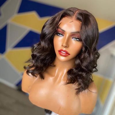 China Cheap Body Wave Short Transparent Hd Lace Human Bob Hair Wig, 8-14inch Mink Brazilian Hair Wig, 4x4 Closure Short Bob Wigs For Black Women for sale