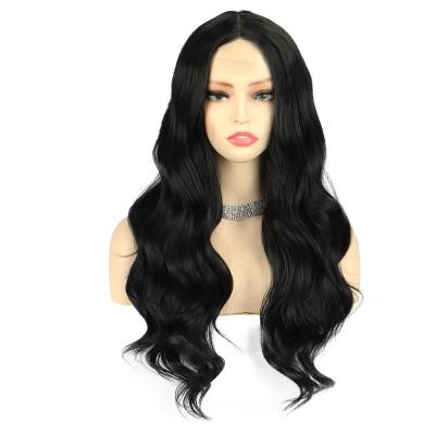 China Soft Loose Wave No Knotted Cheap Synthetic Hair Lace Front Wig Fiber Hair Wigs Body Wave U Part Synthetic Lace Wig for sale