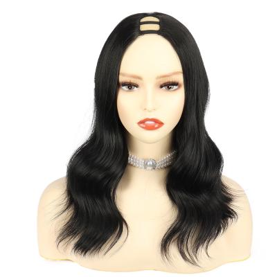 China Wholesale Cheap High Temperature Synthetic Hair Regular Wave Wig,u Part Body Wave Wig,Synthetic Fiber Black Hair Wig For Black Women for sale