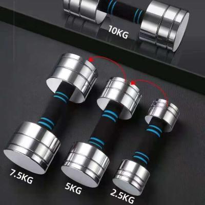 China Durable Standard Adjustable Round Head Dumbbell Fitness Weight Lifting Pass Dumbbell Chrome Plated Stainless Steel for sale