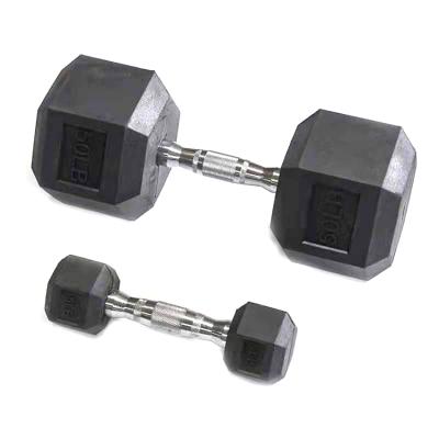 China Durable Hot Selling Hexagon Dumbbell Dumbbell Gym Weightlifting Workout Hexagon Rubber for sale