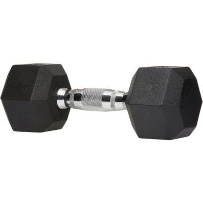 China OEM Rubber Covered Manufacturer Wholesale Commercial Gym Dumbbell Rubber Hex Dumbbell for sale