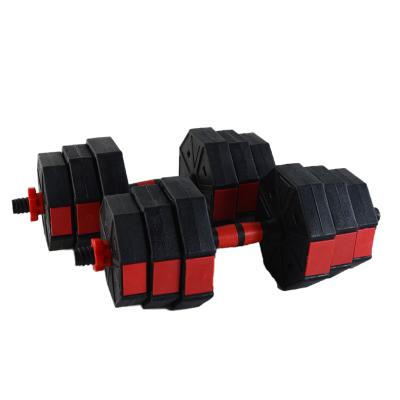 China Durable Adjustable Octagonal Plastic Cast Dumbbell Set Free Weight Fitness Accessories for sale