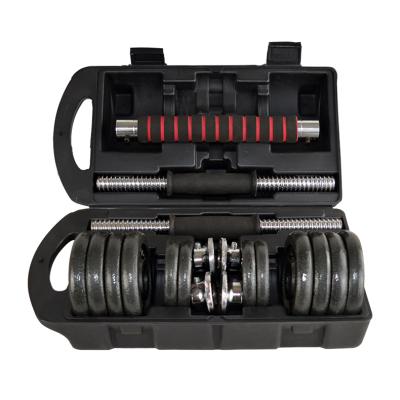 China Universal Weightlifting Cast Iron Chrome Adjustable Dumbbell Set for sale