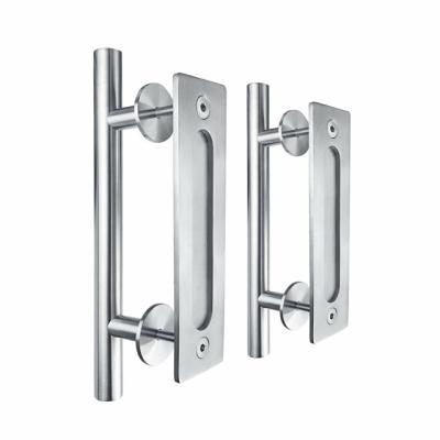 China Shelf Bracket Stamping Manufacturing Wire Drawing Stainless Steel Square Door Handle Set Door Handle Pull Door Flush Handle Set for sale