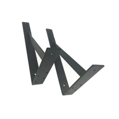 China Custom Set Top Box Bracket Black Powder Coating Stamped Sheet Metal 90 Degree L Bracket for sale