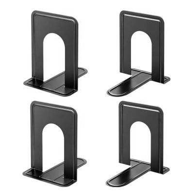 China Office/School/Home/Universal Sturdy Heavy L-Shaped Black Powder Coating Sheet Metal Bookend Customized Single Bracket Metal Book Rack for sale