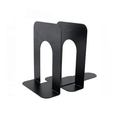 China Hot Selling Office/School/Family OEM Metal Baffle Laser Cut Iron Bookends, Metal Library Bookends, Black Notched Bookends for sale