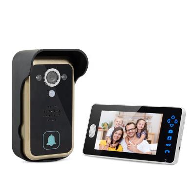 China 2.4GHz Wireless Video Doorbell Home Intercom Camera Door Bell With 7 Inch Screen Monitor Villa Apartment Outdoor Open TL-A700A-Black-1in1 for sale