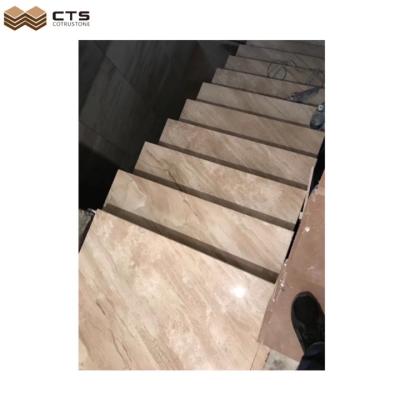 China Modern 18mm Polished Classic Beige Marble Stairs Design Layout Italy Customized Price In China for sale