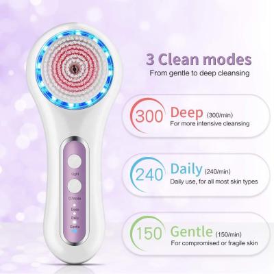 China New Arrival 2021 Acne Treatment Super 3 in 1 Electric Facial Device Sonic Wireless Face Cleansing Brush Cleaning Brush For Home Use for sale