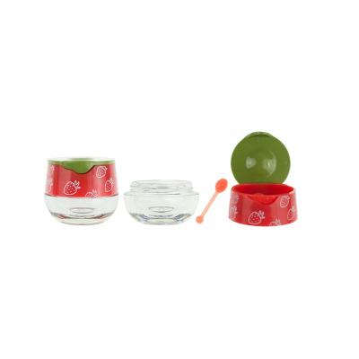 China Mini Strawberry 6ml Lip Balm Cosmetic Empty Cute Jar Lip Mask Case Lip Care Container With Applicator for sale