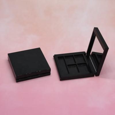 China High End Recycled Materials Black Matte Plastic Empty Plastic Eyeshadow Palette Recycled Custom Pan 4 Pack for sale