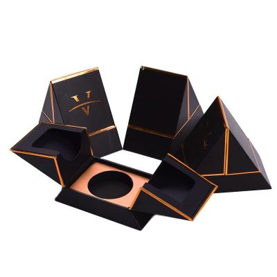 China Handmade Shopping Perfume Gift Sets Packaging Box With Metal Handle Laminated Cardboard Packaging Box With Pet Divider for sale