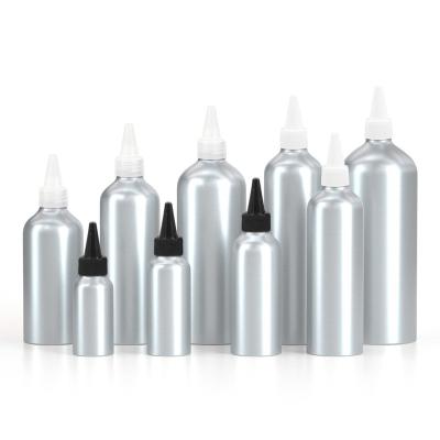 China Metal Silver Reusable Aluminum Empty Bottle With Screw Cap Silver Aluminum Bottle 30Ml 100Ml 500Ml 600Ml 1000 for sale