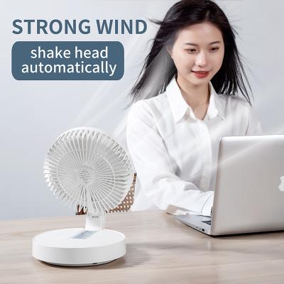 China 2022 New Night Light USB Folding Suspended Folding Desk Fan USB Charging Desk Lamp Rotating Portable Electric Fan for sale