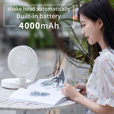 China Night Light Mini Small Household Folding Rotary Fan USB Head Fan Desktop Shake Portable Desk Fan for sale