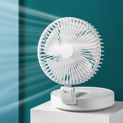 China Mini Night Light Mini Desk Table Fan USB Rechargeable Portable Standing Fan With Night Light for sale