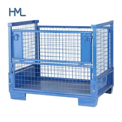 China Automotive Industry Welded China Steel Metal Mesh Storage Container Wire Cage Moving Boxes for sale