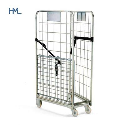 China Steel Wire Mesh Material Handling Detachable Cargo Storage Warehouse Steel Roll Container for sale