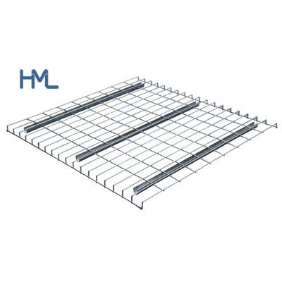 China Corrosion Protection Huameilong Storage Galvanized Steel Welded Industrial U Channel Wire Mesh Decking Railing For Warehouse Rack for sale