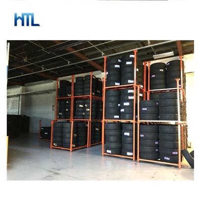 China Heavy Duty Q235 Mild Steel Powder Coating Warehouse Portable Detachable Stacking Tire Stillage for sale