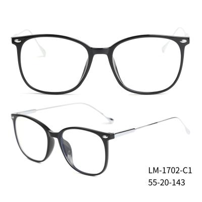 China TR90 Fashion Unisex Demo Optical Leg Titanium Eyeglasses Frames LM-1702 for sale