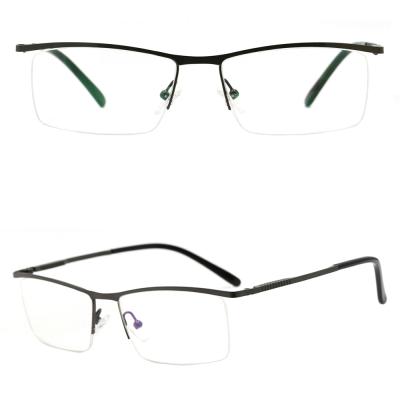 China Special Hinge Metal 9846 Half Metal Frame Rectangle Lenses Men Optical Frames for sale