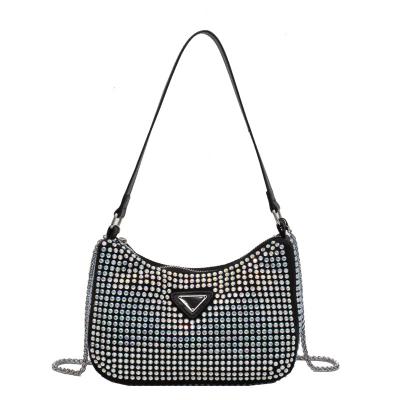 China Women Crossbody Bag Shiny Light Hot Selling Ins Luxury Shiny Hot Selling Factory Price Rhinestone Hobo Bag Designer Cheap Bag for sale