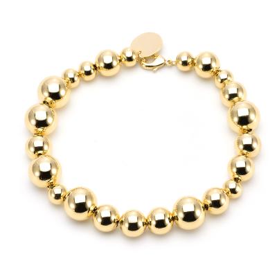 China CLASSIC Hot Selling Classic Minimalist Gold Bead Ball Shaped Bracelet Women Gold Round Bead Fashionable Adjustable Bracelet for sale