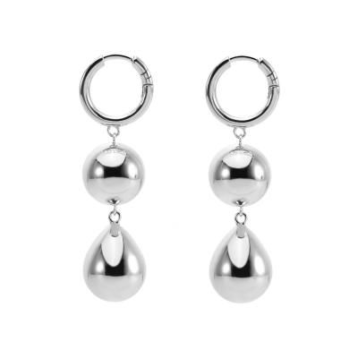 China New Product TRENDY Women Fashion Silver Plated Simple Trendy Droplet Huggie Dangle Earrings for sale