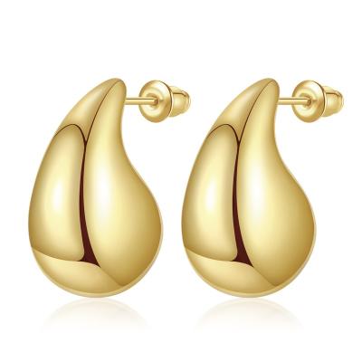 China FASHIONABLE Hot Selling Real 18K Gold Plated Hypoallergenic Chunky Gold Hoop Earrings Fashion Jewelry For Women for sale