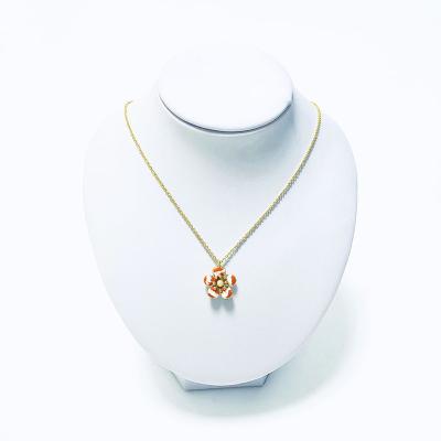 China Cute New Fashion Delicate 18K Gold Plated Flower Enamel Clavicle Pendant Necklace Jewelry For Women for sale