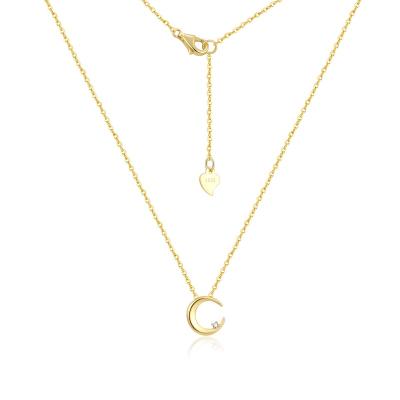 China 925 Sterling Silver Cute Minimalist Hypoallergenic 18K Gold Plated Tasty Moon Choker Necklaces For Women for sale