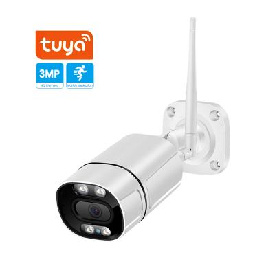 China Outdoor IP remote wifi security motion detection Tuya cloud motion detection wireless network bullet camera color night vision view camera for sale