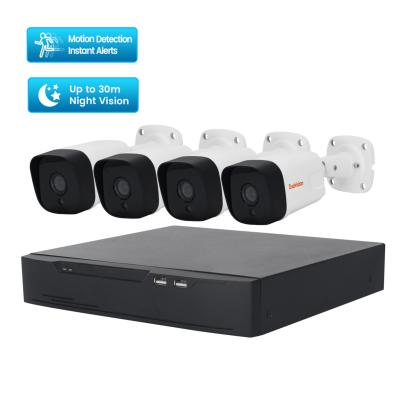 China NIGHT VISION 2MP nvr two way audio kit set 4ch poe night vision surveillance home security camera system 4pcs bullet ip cctv camera with nvr for sale